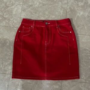 NEW Buckle Red Jean Skirt 25